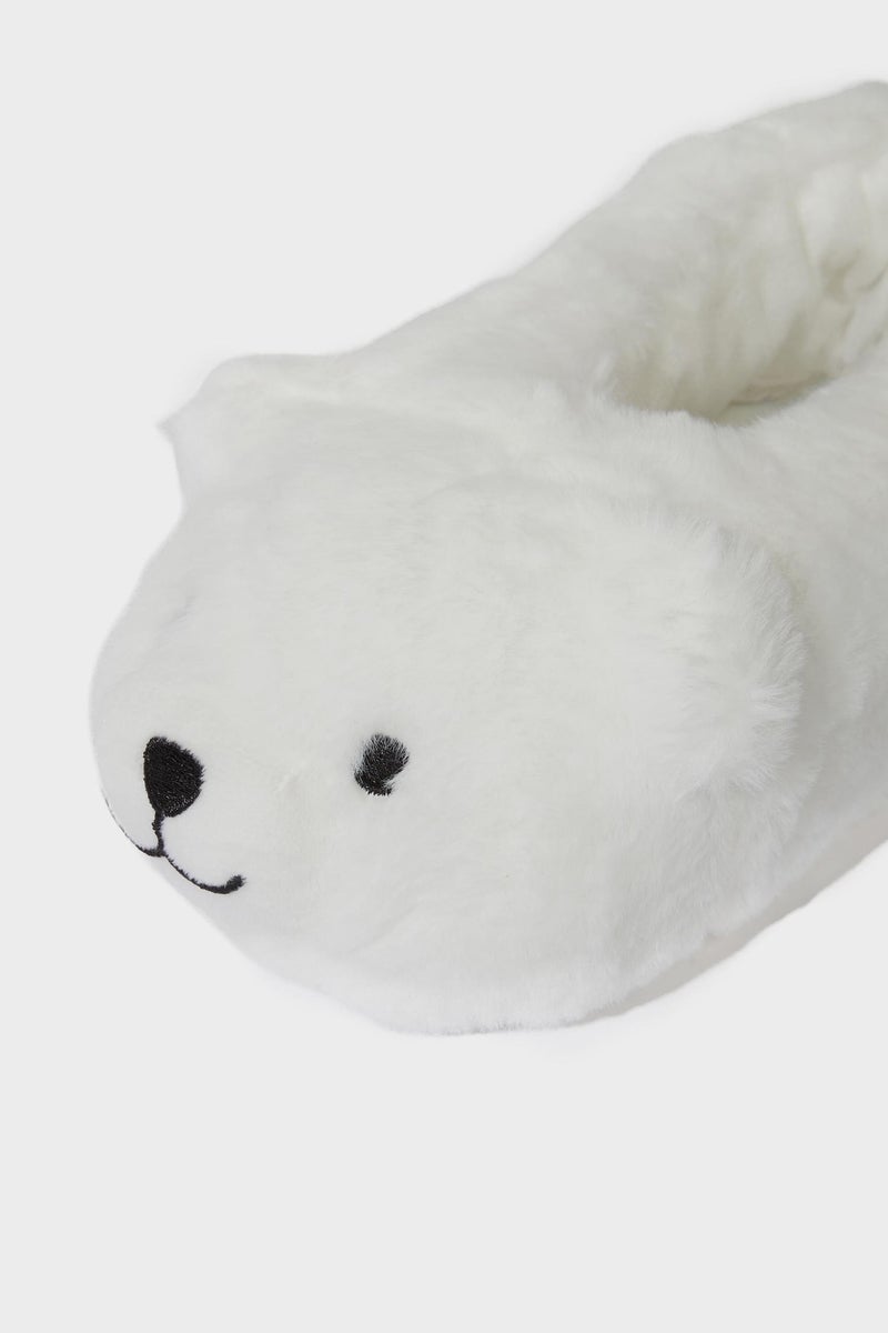 DeFacto White Girl Girl Bear Themed Flat Sole Home Boots Casual - Image 5